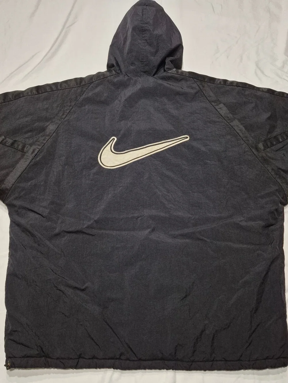 Vintage 1990s Nike Big Swoosh Quilted Puffer Jacket - Men's Large
